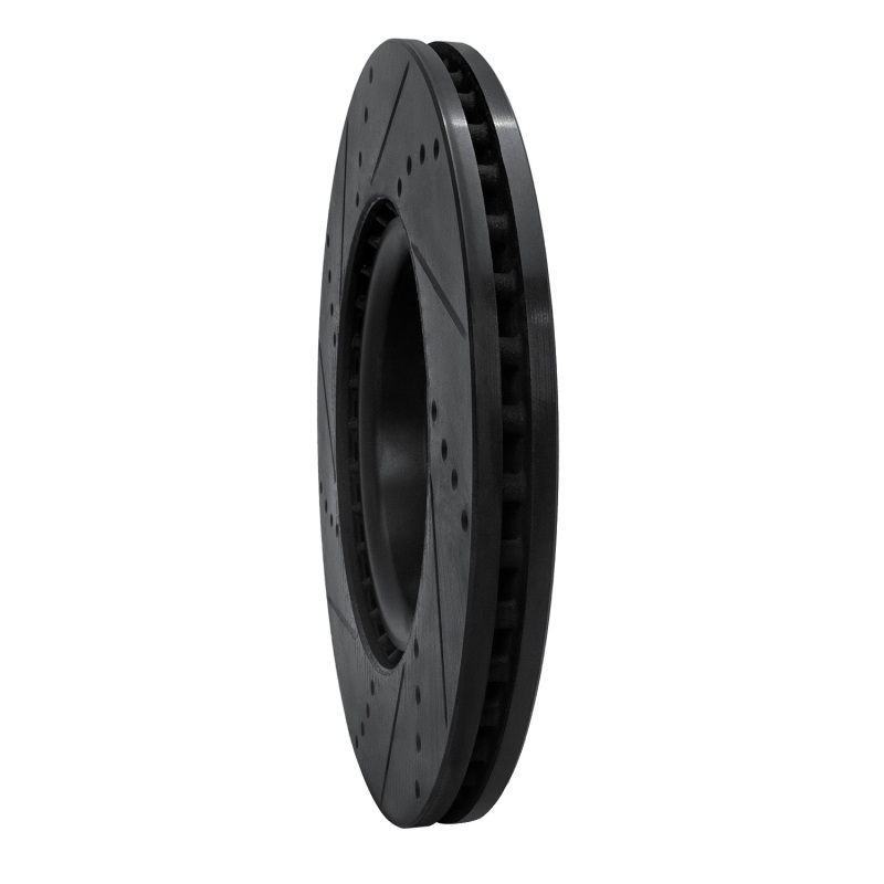 Audi A7 Brake Rotor (1) - Front Right - R1 Concepts - Drilled & Slotted - Black - `12-`20